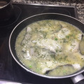 El cooksnap de david cuando hizo Bacalao en salsa verde.