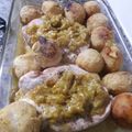 El cooksnap de Noe Riscossa cuando hizo Pollo a la mostaza salteado con cebolla y bombas de papa.