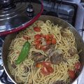 El cooksnap de José Gutierrez Uribe cuando hizo Espagueti con sardina a la mexicana.