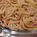 Cooksnap dari Herlina untuk resep 214. Fettuccine Beef Sausage Carbonara