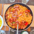 El cooksnap de Adolfo Aliaga cuando hizo Migas murcianas con carne.