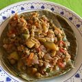 El cooksnap de Roman Luna cuando hizo Panqueque de espinaca con relleno multicolor.