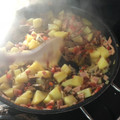El cooksnap de Francis Merlo cuando hizo Papas con Champiñones y Tocino.