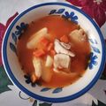 El cooksnap de Regina Hernandez cuando hizo Caldo de pescado con chile guajillo.
