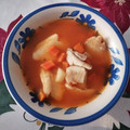 El cooksnap de Regina Hernandez cuando hizo Caldo de pescado con chile guajillo.