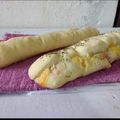 El cooksnap de Lucre Faria cuando hizo Pan relleno con jamón y queso.