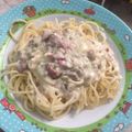 Cooksnap dari dessi w untuk resep Spaghetty carbona with cream cheese
