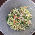 El cooksnap de Lizbeth Tovar cuando hizo Ensalada de Surimi.