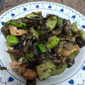 El cooksnap de Catlos cuando hizo Salteado de calabacín y gambas.