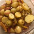 El cooksnap de Mercedes Cossío cuando hizo Papas cocidas con vinagre, cebolla, chile rojo con orégano.