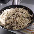 El cooksnap de Sonia cuando hizo Espaguetis con champiñones salteados.