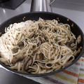 El cooksnap de Sonia cuando hizo Espaguetis con champiñones salteados.