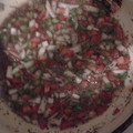 El cooksnap de Pablo Rivero cuando hizo Salsa criolla.