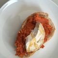 El cooksnap de Marieta cuando hizo Montadito de sobrasada, queso de cabra y miel.