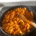 El cooksnap de Abril Carrillo Armero cuando hizo Macarrones con salchichas.