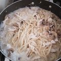 El cooksnap de Andrea Torres cuando hizo Pasta con salsa de champiñones, deliciosa.🍝🍜😋❤️.