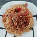 El cooksnap de Estela cuando hizo Espaguetis estilo asiático.