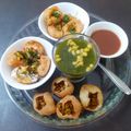 Bina Samir Telivala's cooksnap of when they made Golgappe Platter.