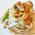 il Serena Delfi quando ha preparato Spaghetti di farro con speck e fichi