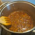 El cooksnap de Candela Robino cuando hizo Guiso de lentejas con salsa de tomate freezada.