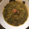 Mícheál Ó Murichú's cooksnap of when they made kale soup with chorizo (portuguese caldo verde).