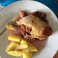 LD Cooksnap-ja, amikor elkészítette a(z) Serpenyős szilvás csirkecomb, vöröshagymaágyon receptet.