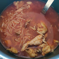 El cooksnap de sualja cuando hizo Fideos con pollo.