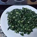 El cooksnap de Cintia Perez cuando hizo Espinacas revueltas con huevo.