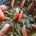El cooksnap de R.Merci cuando hizo Espaguetis de calabacín con vinagreta de pistacho.