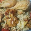 صورة من Sanaa Ibraheem Khalaf، شاركها بعد تجربة وصفة 🍗🍠 مقلوبة بطاطا وزهرة على طريقتي🍠🍗