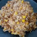 El cooksnap de Silvia Velardi cuando hizo Guiso de arroz con choclo y carne picada.