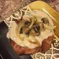 Katie's cooksnap of when they made Grilled Pork Chops With Creamy Mushroom Sauce.