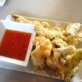 El cooksnap de marina cuando hizo Tempura de langostinos y verduras.