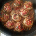 El cooksnap de Abby cuando hizo Champiñones rellenos veganos.