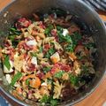 El cooksnap de Julián cuando hizo Ensalada de espinacas y pasta de lentejas rojas.