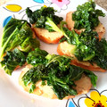 El cooksnap de Evita cuando hizo Crostini kale y garbanzos.
