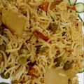 Naila Asif's cooksnap of when they made Matar aalo pulao.