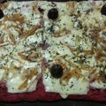 El cooksnap de Silvina 🍞🍩🍰 cuando hizo Pizza de remolacha con mozzarella, rúcula y ajo.