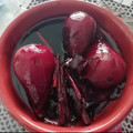 El cooksnap de Yiyi cuando hizo Peras al vino tinto con canela.