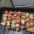 El cooksnap de Leila cuando hizo Brochettes de pollo, cebolla, berenjena y morrón.
