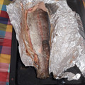 El cooksnap de Patty y Félix cuando hizo Trucha con jamón al horno.