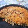 El cooksnap de Marta cuando hizo Paella de carne picada en costra de ajo.