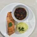 Cooksnap dari prasvika untuk resep Salmon Teriyaki Salsa with Mashed Potato