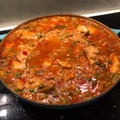 El cooksnap de Charles cuando hizo Arroz con bacalao.
