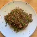 El cooksnap de martayanes cuando hizo Arroz integral con espárragos verdes, huevo, sésamo y salsa de soja rápido y fácil.