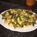 El cooksnap de Abel Marco Ortuño cuando hizo Espárragos trigueros con champiñones y pollo desmechado.