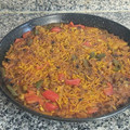 El cooksnap de Gilbert (Aprenent a la vida 📚♻️☯️) cuando hizo Fideuá melosa de pollo con pimientos.