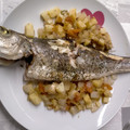 El cooksnap de Marisa Paredes cuando hizo 268. Lubina al horno (principal pescado).