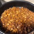El cooksnap de Fabiola Langarica cuando hizo Picadillo con papas y puré de tomate.