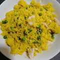il le_creazioni_di_lillabetulla quando ha preparato Cous cous allo zafferano con pollo e piselli